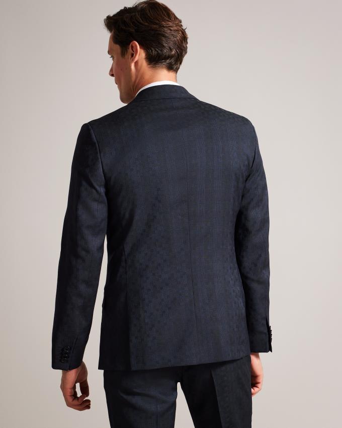 Veste Ted Baker Wool Tonal Check Suit Bleu Marine Homme | AHG-32806314